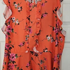 Versona Ruffled sleeveless blouse size XL